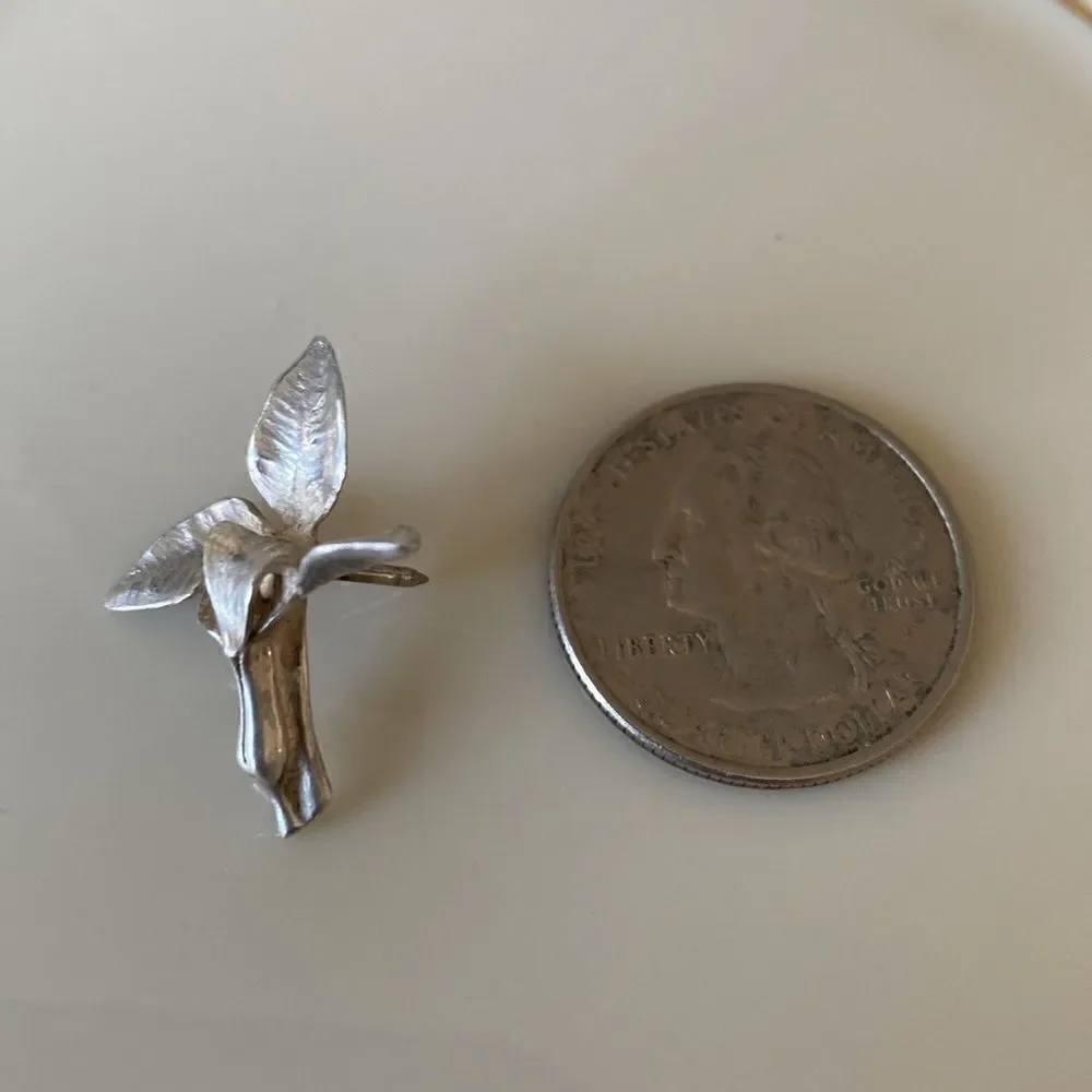 Signed SS trillium pin